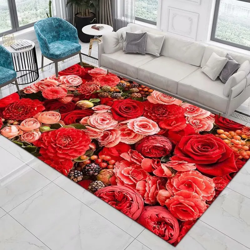 Red Rose Rugs for Living Room  - Maranta Prayer Plant 评论和价格