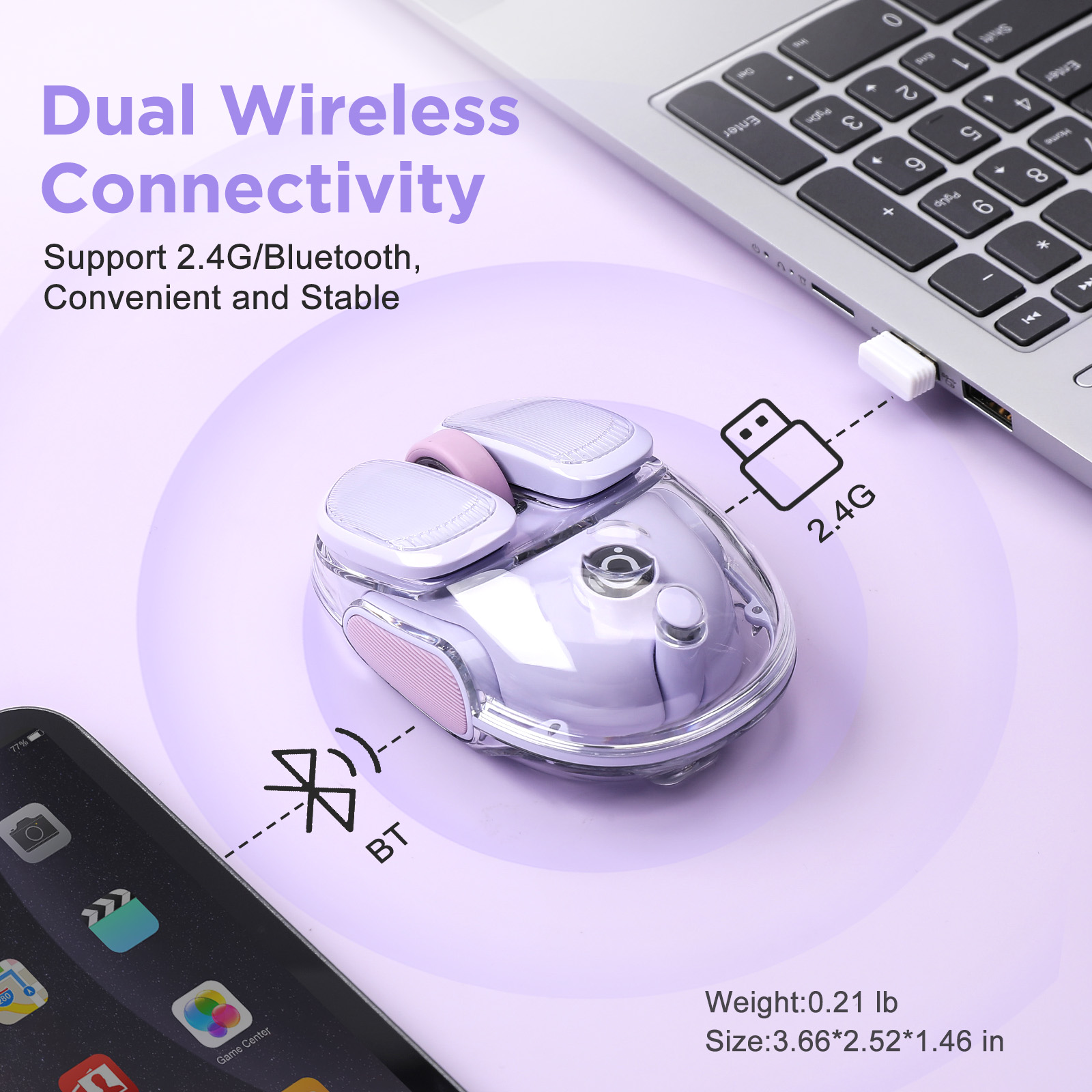 EWEADN Q9 Purple Wireless RGB  - Tradescantia Purple 评论和价格